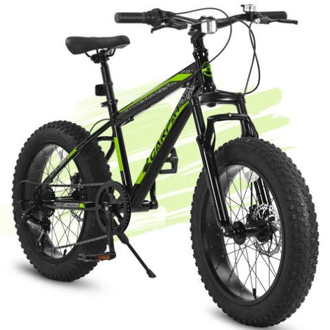 ZUN S20109 Kids' Bike 20 Inch Wheels Fat Tire Bike, 4" Wide Fat Tire Snow Mountain Bike Ages 8-12 Year W2563P156282