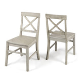 Roshan Farmhouse Acacia Wood Dining Chairs, Light Grey Wash 62888.00LGW