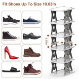 ZUN 6 Tier Foldable Shoe Rack Vertical Shoe Organizer Narrow Shoe Rack for Small Spaces Space Saving 87894417