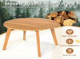 24.5" x 24.5" x 16" Premium Acacia Wood Round Side Table, 165 LBS Weight Capacity Outdoor End Table 36373582