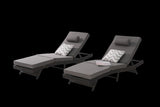 Outdoor Wicker Long Reclining Chair Set of 2 , Wicker Reclining Lounge Chair Lawn Sunbathing Chairs 32993251