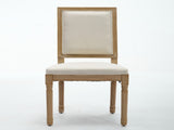 French Decor Chairs Set of 2, Louis Dining Chairs with Square Backrest and Exquisitely Carved Solid 73379431