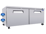 ORIKOOL 60" Commercial Under Counter Freezer 2 Door 18.5 Cu.ft Undercounter Work Top Freezers ETL W2095126120