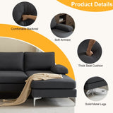 280*130*85 U-Shaped 4-Seat Linen Seat Frame Wooden Frame Back Iron Frame Silver Feet Indoor Modular 62447468