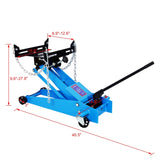 ZUN Hydraulic transmission service jack,flloor jack 1/2ton capacity 1000lb,low profile blue W46542644