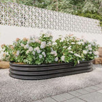 ZUN Raised Garden Bed Outdoor, Oval Large Metal Raised Planter Bed for for Plants, Vegetables, and W840102509