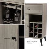 ZUN Modern Grey Wine Cabinet, Single Drawer, Single Cabinet with a removable wine rack B064P182637