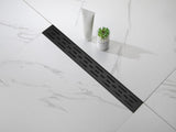 24 Inch Linear Shower Drain with Removable Brick Patterned Grate Cover, 304 Stainless Steel Shower W2287P396379