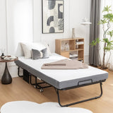 ZUN Folding with Mattress and Storage Cover for Adults,Cot Size Guest on Wheels,Protable Folding 00559027