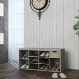 Storage Bench, Shoe Bench, Entryway Bench Padded Cushion, Drawer and Open Compartments, Bench W3151P288934