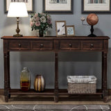 Console Table Sofa Table Easy Assembly with Two Storage Drawers and Bottom Shelf for Living Room, 63358665