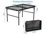 Portable Folding Outdoor Table, Dual Height Adjustable Camping Table with NonSlip Feet, 8.04 lbs 85964229