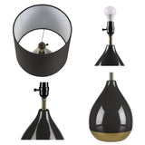 ZUN 2-Tone Ceramic Table Lamp Set of 2 Black/Gold See below B035P264516