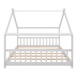 Full Size House Bed Wood Bed, White N708P182786K