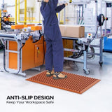Red Rubber Floor Mat, 60*90*1cm, Anti-Fatigue & Durable 74480158
