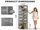 7-tier, 360&deg rotating wood-plastic composite shoe rack, 60*60*184cm, gray 93823398