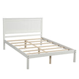 Platform Bed Frame with Headboard , Wood Slat Support , No Box Spring Needed ,Full,White 83549452