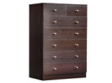 Brown particleboard with a textured melamine finish, 66*40*131cm, 52 drawer cabinet, matte gold 50861733