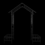 Metal Garden Arch with Adjustable Width W68.11''W94.29'' Climbing Plants Support Rose Arch Outdoor W1586P268890