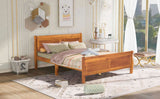Queen Size Wood Platform Bed with Headboard and Wooden Slat Support WF289142AAL