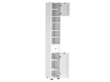 White MDF with vertical stripes, 20*20*180cm, 1 drawer, 2 doors, 4 shelves, narrow bathroom vanity 04438607