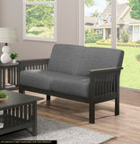 Classic Living Room 1pc Loveseat Gray Cushion Seat and Back Solid Rubberwood Furniture Transitional B011P184612