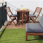 ZUN Artificial Realistic Grass Tiles, Grass Interlocking Synthetic Thick Turf Flooring,8Pcs 12"Lx12"W 75634213