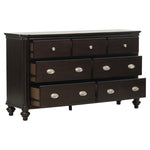 ZUN Dark Cherry Finish Classic Design Dresser of 7x Drawers Wooden Bedroom Furniture 1pc B011P234279