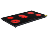 Electric Ceramic Stove! 35in 220v 8600w Rectangular 6-Burner Stove, Glass And Iron Spray-Coated 97408266