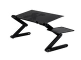 360-Degree Rotation Multifunctional Portable Folding Table with Fan & Mouse Black 35175416