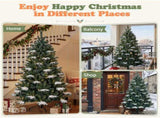 6FT Green Snow-Flocked Palm Tree, 1087 PVCPE Tips, 3-Section Auto-Open Christmas Tree 58877644