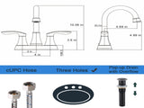 2-Handle 4-Inch Oil Rubbed Bronze Bathroom Faucet, Bathroom Vanity Sink Faucets with Pop-up Drain 76322342