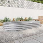 ZUN Raised Garden Bed Outdoor, Oval Large Metal Raised Planter Bed for for Plants, Vegetables, and W840102510