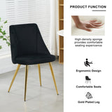 Modern simple velvet dining black chair home bedroom stool back dressing chair student desk chair W210115306