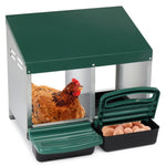 ZUN 2 Compartment Roll Out Nesting Box with Plastic Basket, Egg Nest Box Laying Box Hens 49949210