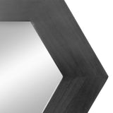 18.5" x 18.5" Hexagon Mirror with Solid Wood Frame, Wall Decor for Living Room Bathroom Hallway, W2078133976