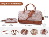 Canvas Weekender Bag, Overnight Travel Carry On Duffel with Shoe Pouch and Toiletry Bag 21744342