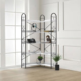 5 Tier Bookshelf, Industrial Style Corner Bookshelf, Thickened iron frame and thickened laminate W3062P289212
