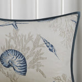 7 Piece Cotton Sateen Comforter Set Blue Queen B03597030