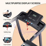 ZUN Treadmill - 2.5 HP folding treadmill, easy to move, with 3-speed incline adjustment and 12 preset 68853210