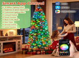 7.5ft Smart RGB Pencil Christmas Tree, 380 LED Lights with APP & Remote Control, 16M Colors Music 72296890
