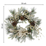 Christmas Wreath 20 Inch Christmas Door Decorations Wreath with Warm Lights 04301211