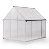 6x8 FT Polycarbonate Greenhouse, Outdoor Walk-in Green House with Vent Window, Hinged Door, Rain W2181P156139
