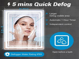 Bathroom Mirror 40" x 24" Front and Backlight, 5 Mins Defog, 5MM Full HD Reflected Wall Mounted T3177P296176
