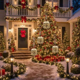 4PCS Set Christmas Bells Decorations 5.5x5.5x7.5in Iron Hanging Ornaments Holiday Party Tree Decor 84572529