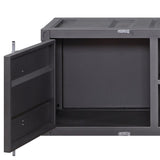 ZUN Gunmetal TV Stand with 2 Open Shelves B062P186512