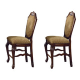 Beige and Espresso Solid Back Counter Height Stools B062P189107