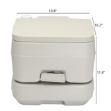 ZUN 10L Portable Removable Flush Toilet with Double Outlet 18275673