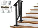 Matte black 1-step ABS plastic handrail for courtyard stairs 04823739