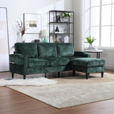 UNITED WE WIN Sofa for three, solid wood frame, Chenille fabric, side pocket, with two cup holders, W1568142741